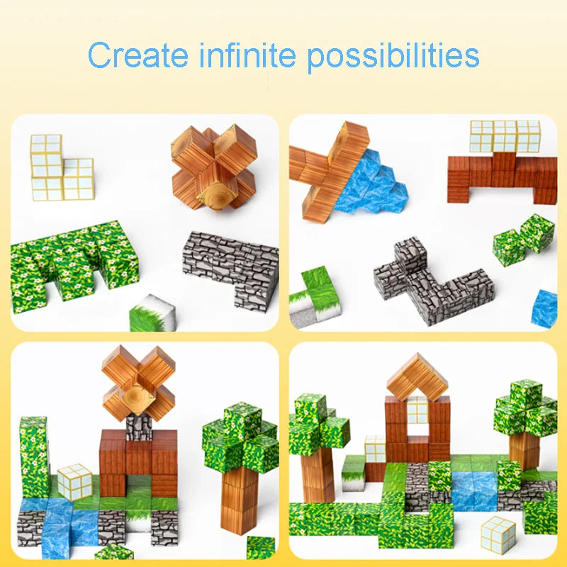 Minecraft style magnetic building blocks