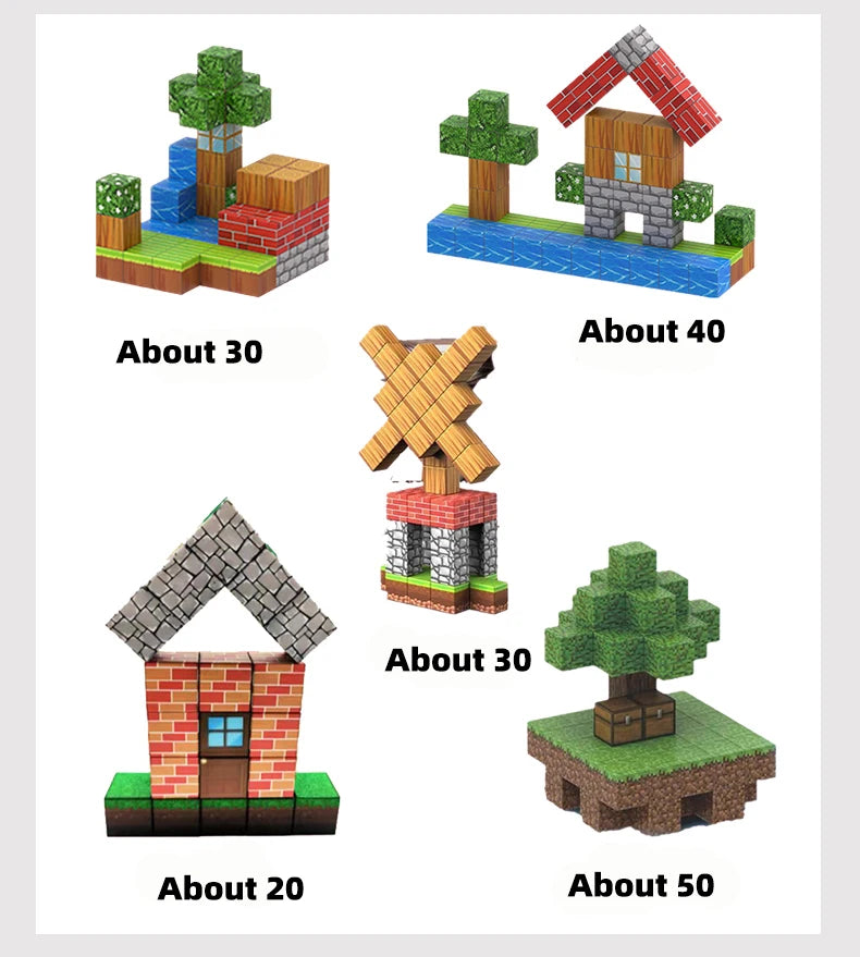 Minecraft style magnetic building blocks