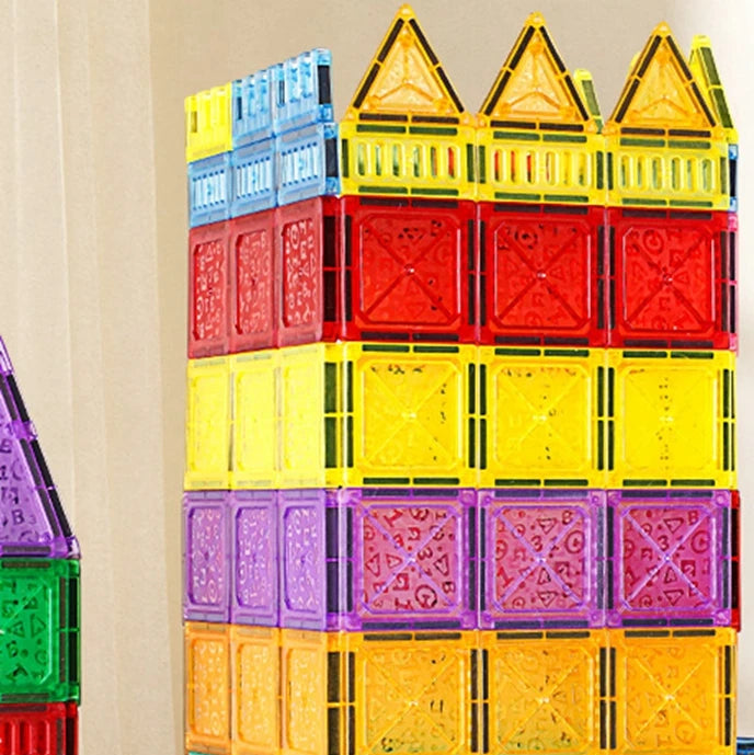 Magnetic Tile Construction Set -222, 110, 70, 60 or 50 pieces