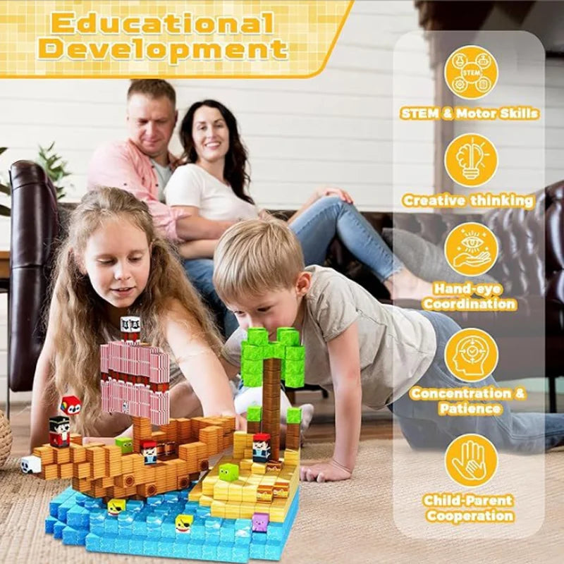 Minecraft style magnetic building blocks