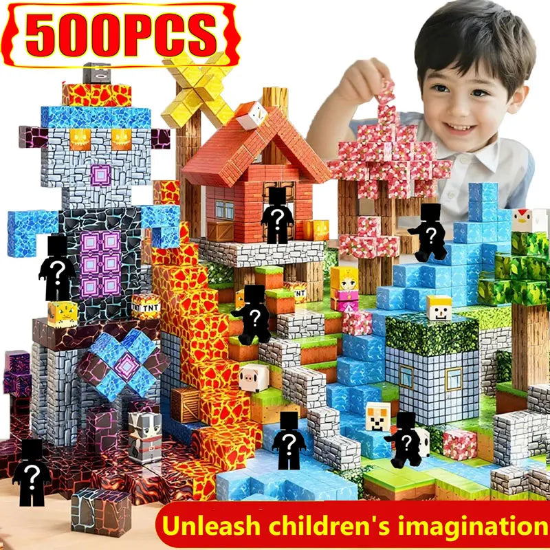 Minecraft style magnetic building blocks