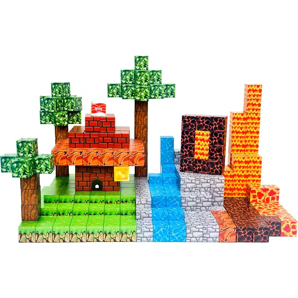 Minecraft style magnetic building blocks