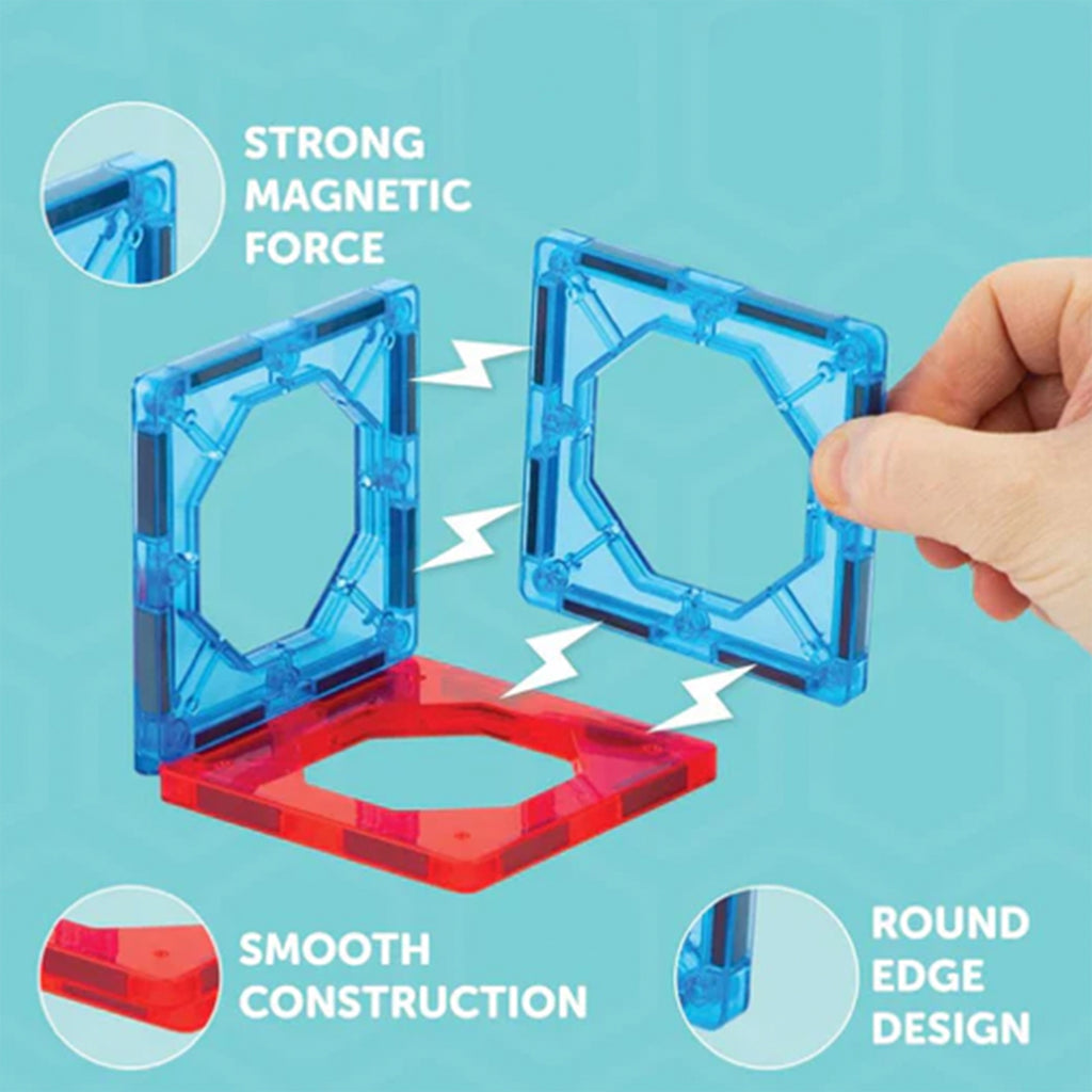 72-Piece Magnetic Building Tile Set & Marble Run
